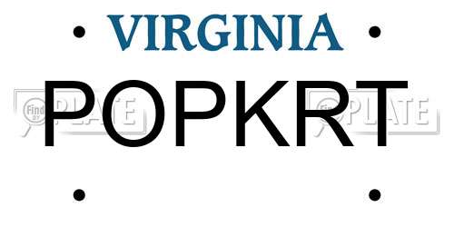 POPKRT Virginia License Plate