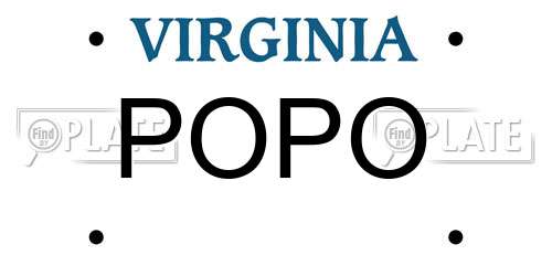 POPO Virginia License Plate
