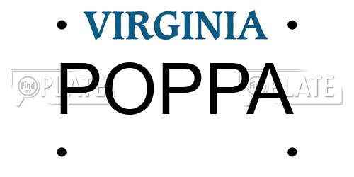POPPA Virginia License Plate