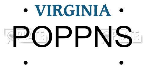 POPPNS Virginia License Plate