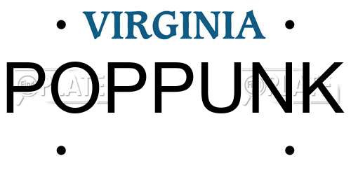 POPPUNK Virginia License Plate