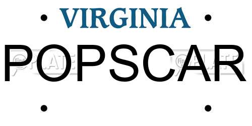 POPSCAR Virginia License Plate