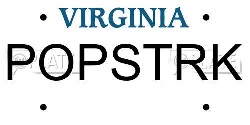 POPSTRK Virginia License Plate