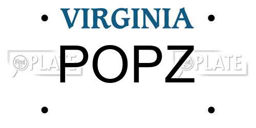 POPZ Virginia License Plate