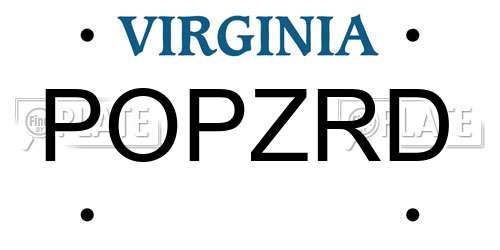 POPZRD Virginia License Plate