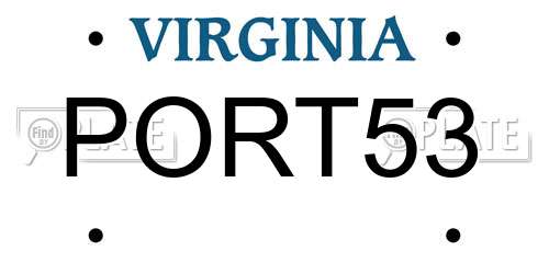 PORT53 Virginia License Plate
