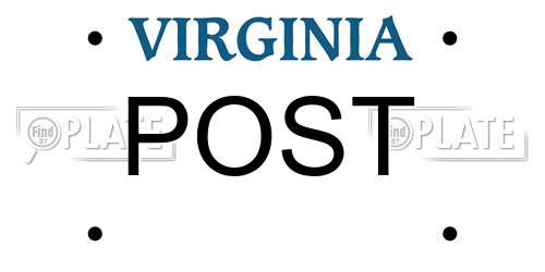 POST Virginia License Plate