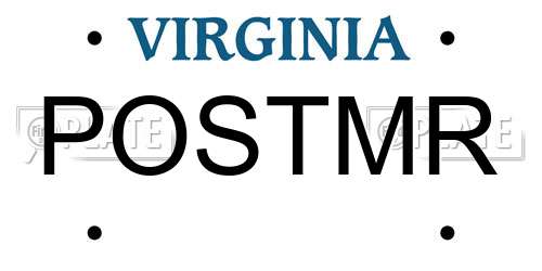 POSTMR Virginia License Plate