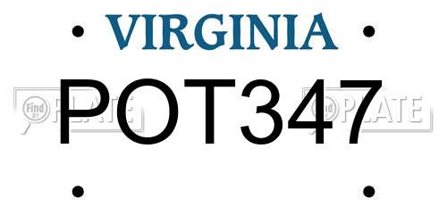 POT347 Virginia License Plate