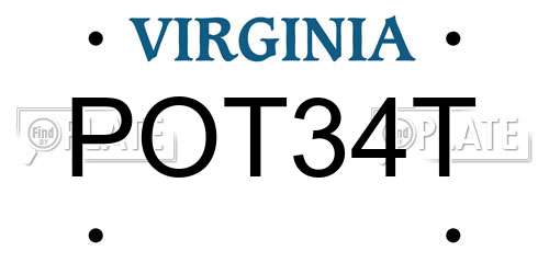 POT34T Virginia License Plate