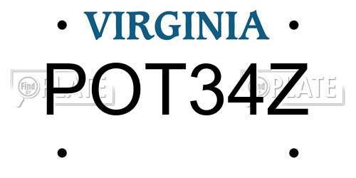 POT34Z Virginia License Plate