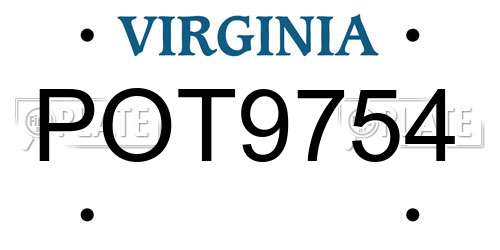 POT9754 Virginia License Plate