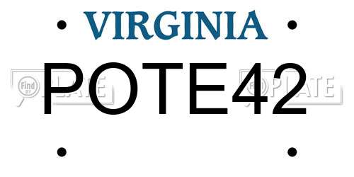 POTE42 Virginia License Plate