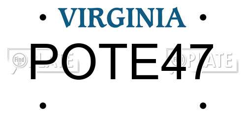 POTE47 Virginia License Plate