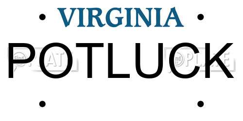 POTLUCK Virginia License Plate