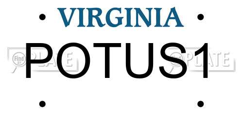 POTUS1 Virginia License Plate