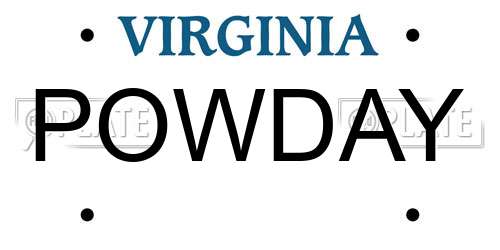POWDAY Virginia License Plate