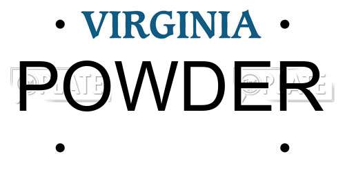 POWDER Virginia License Plate