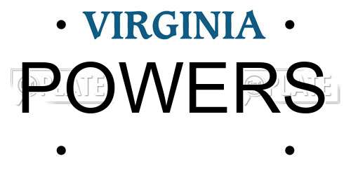 POWERS Virginia License Plate