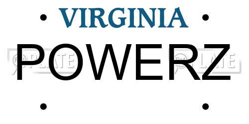 POWERZ Virginia License Plate