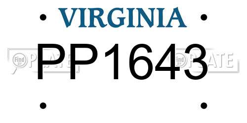 PP1643 Virginia License Plate