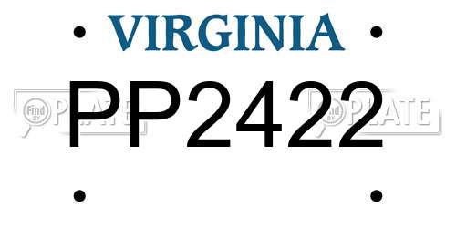 PP2422 Virginia License Plate