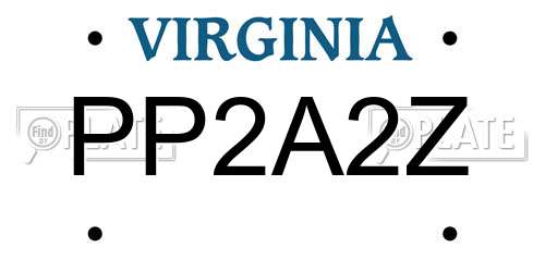 PP2A2Z Virginia License Plate