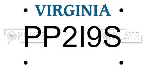 PP2I9S Virginia License Plate