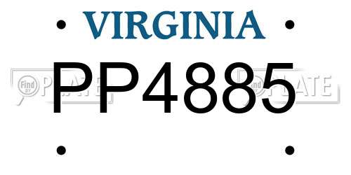 PP4885 Virginia License Plate