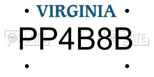 PP4B8B Virginia License Plate