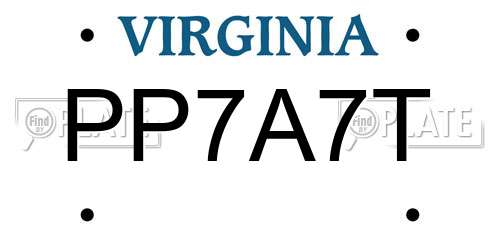 PP7A7T Virginia License Plate