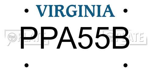 PPA55B Virginia License Plate