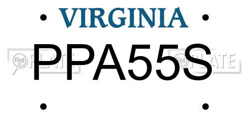 PPA55S Virginia License Plate