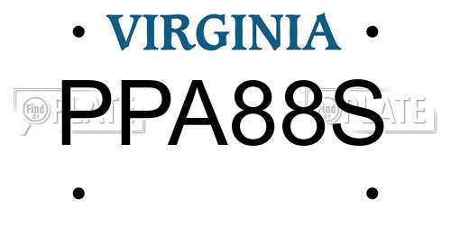PPA88S Virginia License Plate