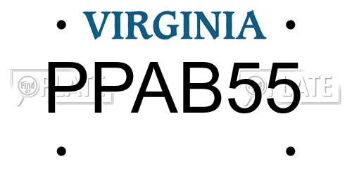 PPAB55 Virginia License Plate