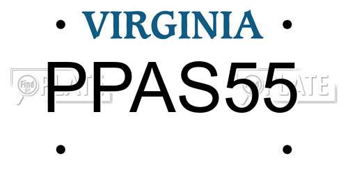 PPAS55 Virginia License Plate