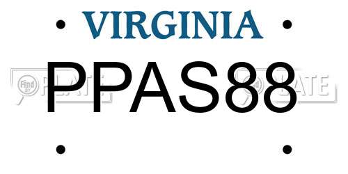 PPAS88 Virginia License Plate
