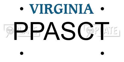 PPASCT Virginia License Plate