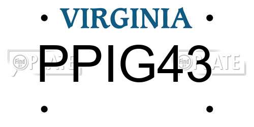 PPIG43 Virginia License Plate