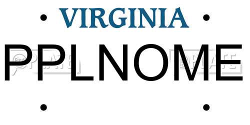 PPLNOME Virginia License Plate
