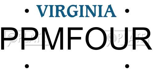 PPMFOUR Virginia License Plate