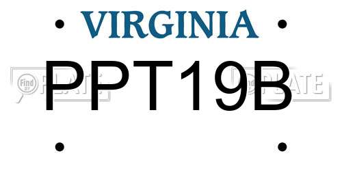 PPT19B Virginia License Plate