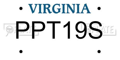PPT19S Virginia License Plate