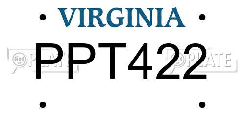 PPT422 Virginia License Plate