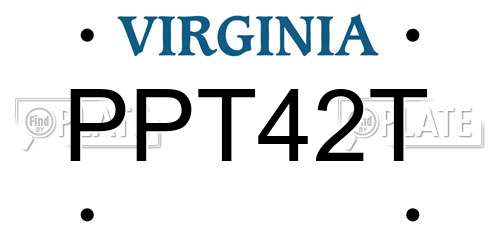 PPT42T Virginia License Plate