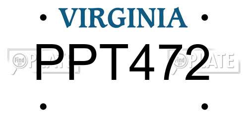 PPT472 Virginia License Plate