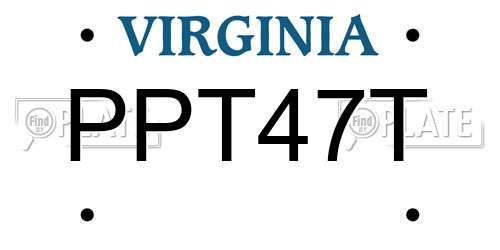 PPT47T Virginia License Plate