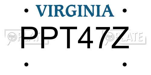 PPT47Z Virginia License Plate