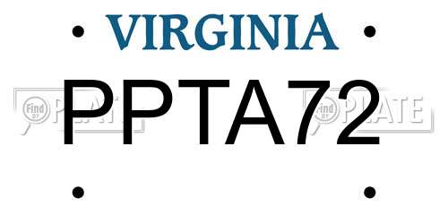 PPTA72 Virginia License Plate