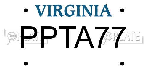 PPTA77 Virginia License Plate